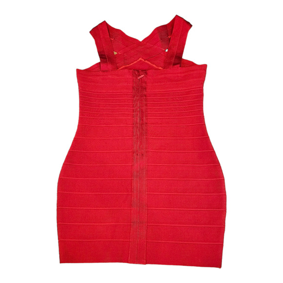 Large Red Sleeveless Mini Dress - Picture 3 of 7